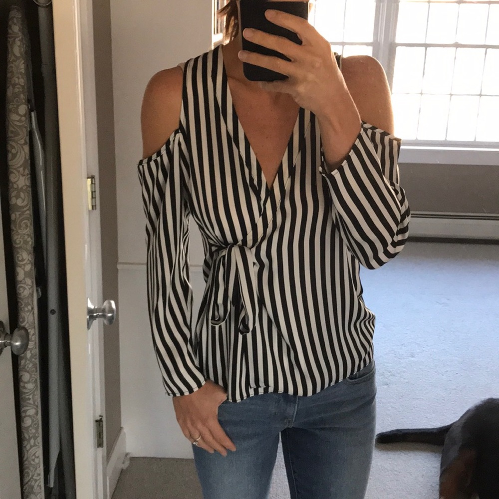 NWT Asos Striped Tie Waist Top, Size 4